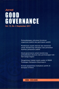 Jurnal Good Governance (Volume 13, Nomor 2, September 2017)