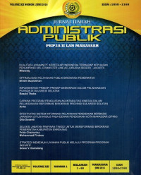 Jurnal Ilmiah Administrasi Publik (Volume XII Nomor 1, Juni 2016)