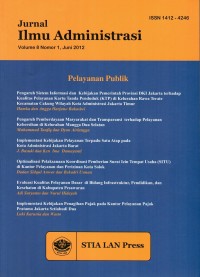 Image of Jurnal Ilmu Administrasi (Volume 8, Nomor 1, 2012), Tema: Pelayanan Publik