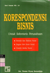 Image of Korespondensi Bisnis: Untuk Sekretaris Perusahaan